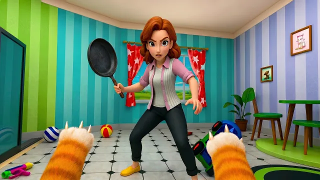 Bad Kedi Prankster - Anne Return oyununun kapağı