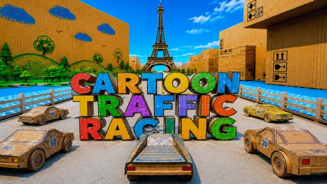 Çizgi Film Trafik Yarışı Kağıt Derby oyununun kapağı