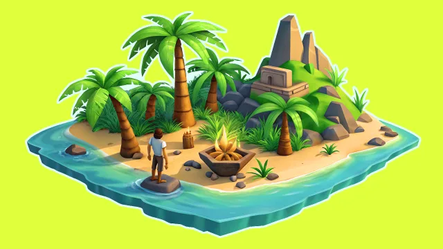 Desolate Isle: Hayatta Kalma oyununun kapağı