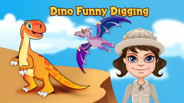 Dinozor Eğlenceli Kazma oyununun kapağı
