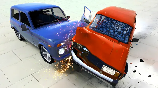 Işın Sürüş Araba Çarpışma Test Simülatörü oyununun kapağı