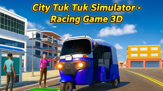 Şehir Tuk Tuk Simülatörü: Yarışı Oyunu 3D oyununun kapağı