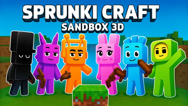 Sprunki Üretim - Serbest Dünya 3D oyununun kapağı