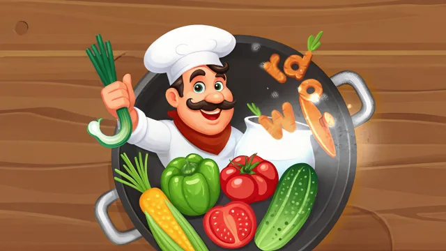 Yemek Pişirme Harfler - Kelime Arama oyununun kapağı